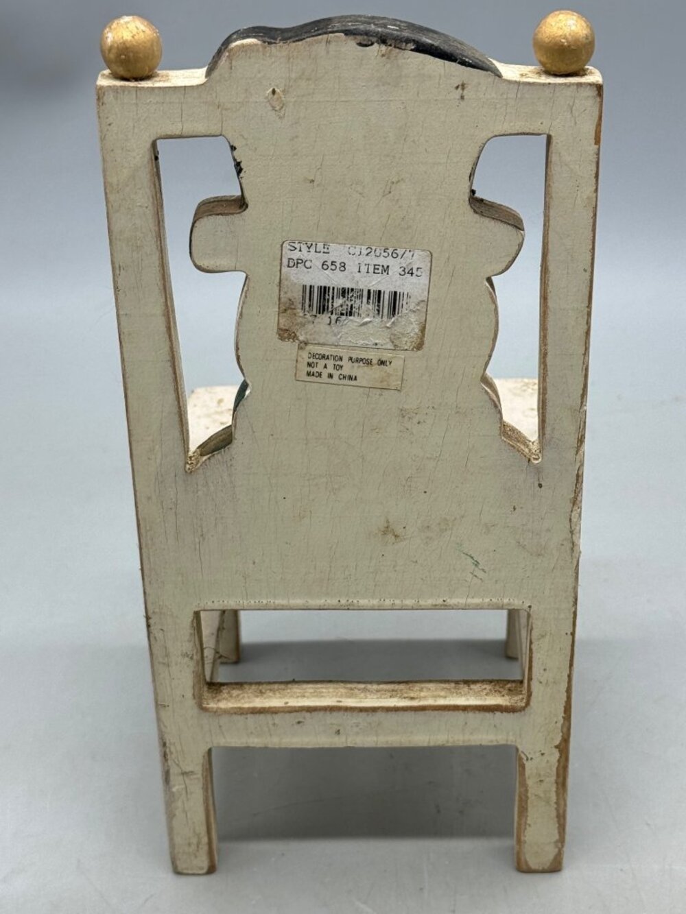 Vintage Wooden Snowman Decorative Chair With Painted Backrest Christmas READ - Picture 5 of 7